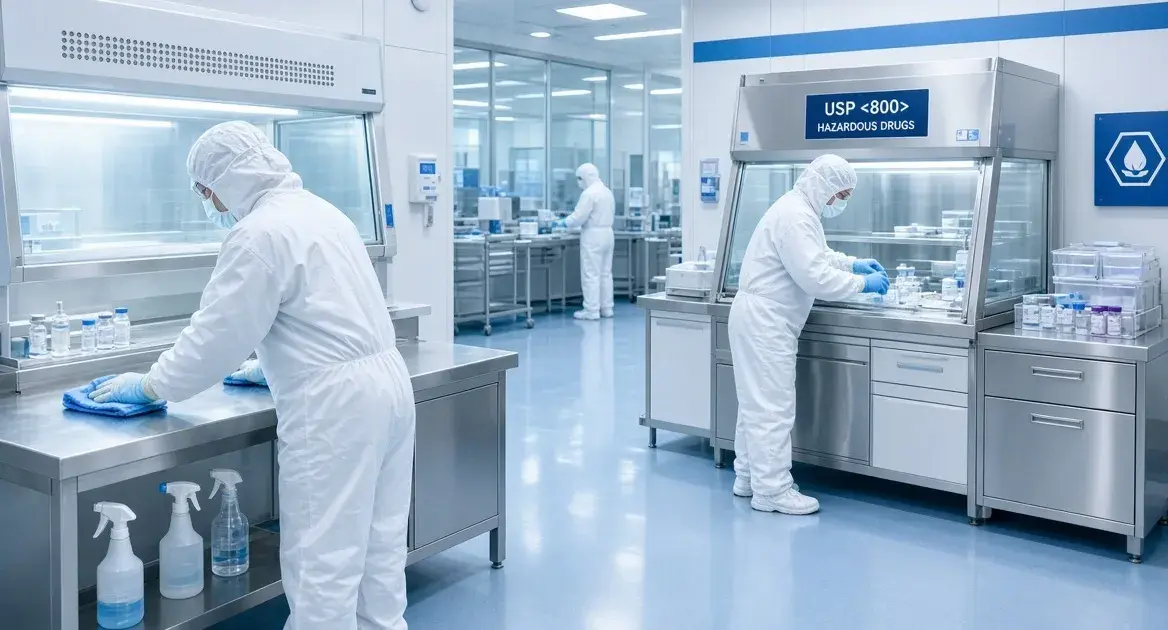 Maintaining a sterile environments to protect patient safety and ensuring medication integrity. USP Chapter 797 and USP Chapter 800.